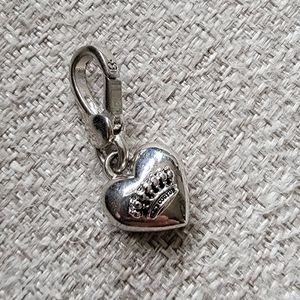 Juicy Couture Small Silver Crown Heart Charm